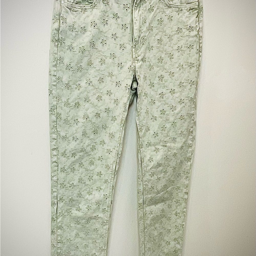 Guess Pale Mint Floral Skinny Jeans